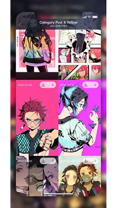 Emulate iPhone app Anime X - HD Wallpapers using MyAndroid
