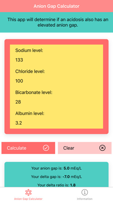 Emulate iPhone app Anion Gap Calculator using MyAndroid Emulate iPhone app Anion Gap Calculator using MyAndroid