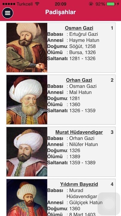 Emulate iPhone app Şanlı Osmanlı Tarihi using MyAndroid