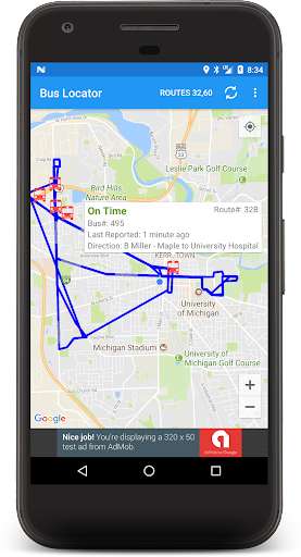 Emulate Android APK Ann Arbor  Ypsi Bus Locator