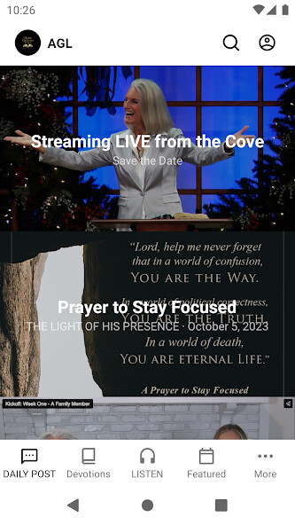 Emulate iPhone app Anne Graham Lotz using MyAndroid