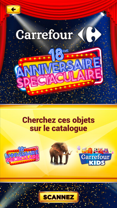Emulate iPhone app Anniversaire Carrefour using MyAndroid
