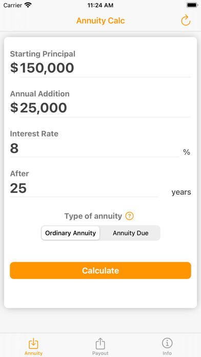 Emulate iPhone app Annuity Calculator - Calc using MyAndroid Emulate iPhone app Annuity Calculator - Calc using MyAndroid