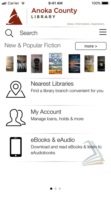 Emulate iPhone app Anoka County Library App using MyAndroid
