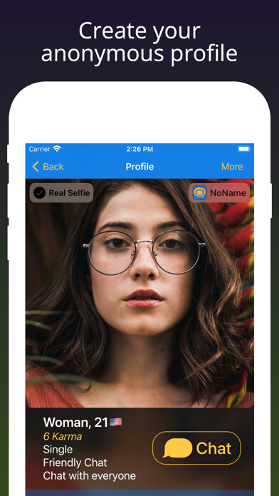 Emulate iPhone app Anonymous Chat - NoName using MyAndroid