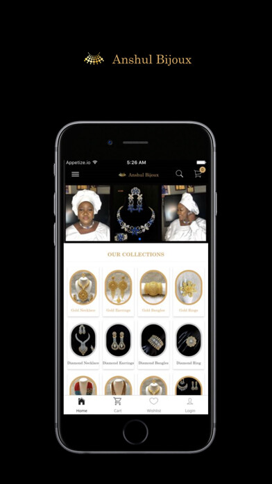 Emulate iPhone app Anshul Bijoux using MyAndroid
