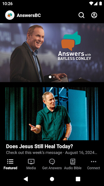 Emulate iPhone app Answers with Bayless Conley using MyAndroid