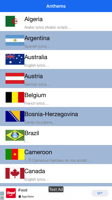 Emulate iPhone app Anthems World using MyAndroid Emulate iPhone app Anthems World using MyAndroid