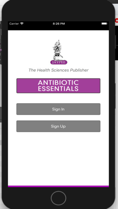 Emulate iPhone app Antibiotic Essentials using MyAndroid