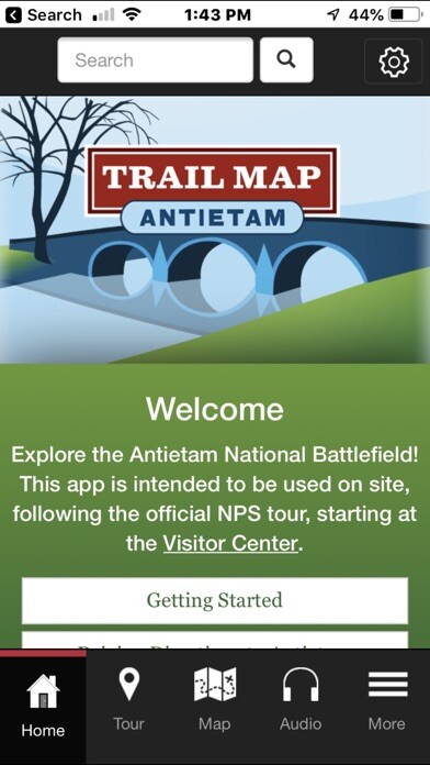 Emulate iPhone app Antietam Trail Map App using MyAndroid