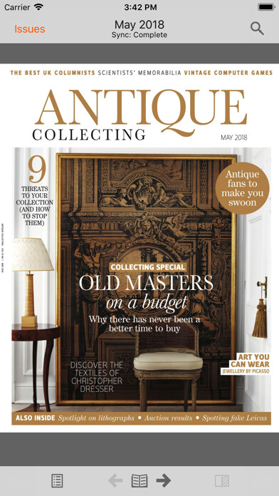 Emulate iPhone app Antique Collecting Magazine using MyAndroid