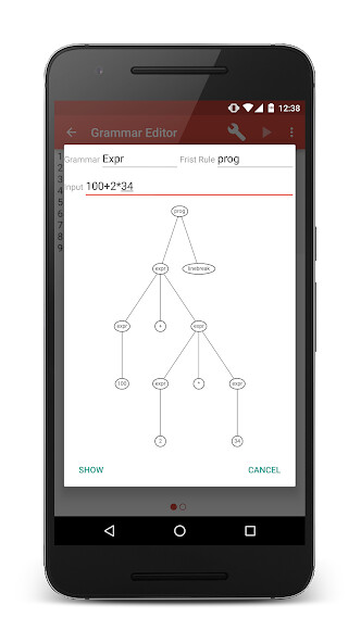 Run android online APK ANTLR Playground from MyAndroid or emulate ANTLR Playground using MyAndroid
