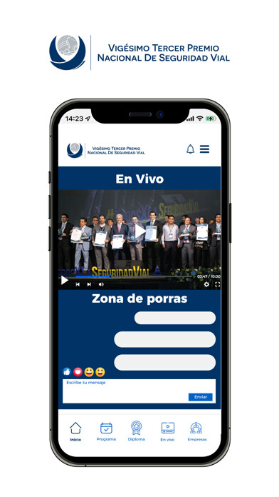 Emulate iPhone app ANTP, Premio de Seguridad Vial using MyAndroid