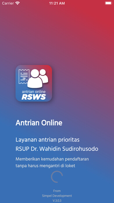 Emulate iPhone app Antrian Online RSWS using MyAndroid