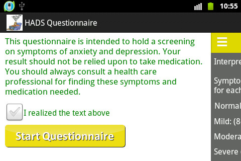 Emulate Android APK Anxiety and/or Depression?HADS