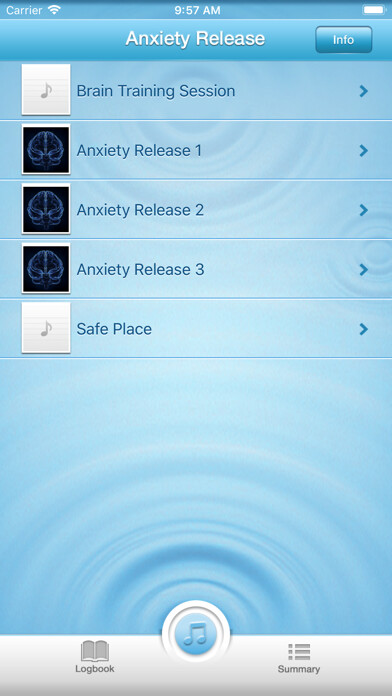Emulate iPhone app Anxiety Release based on EMDR using MyAndroid