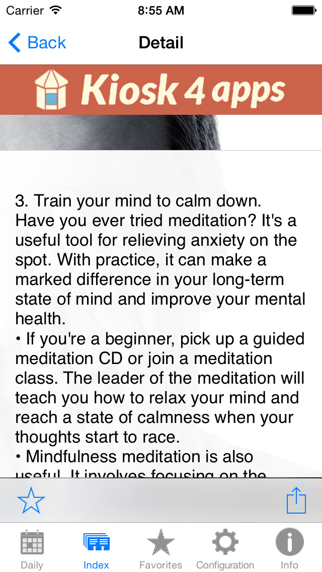 Emulate iPhone app Anxiety - Tips & Quotes using MyAndroid Emulate iPhone app Anxiety - Tips & Quotes using MyAndroid