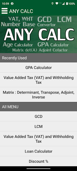 Run android online APK ANY CALC from MyAndroid or emulate ANY CALC using MyAndroid