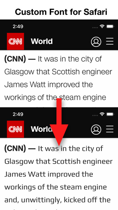 Emulate iPhone app Any Font for Safari using MyAndroid