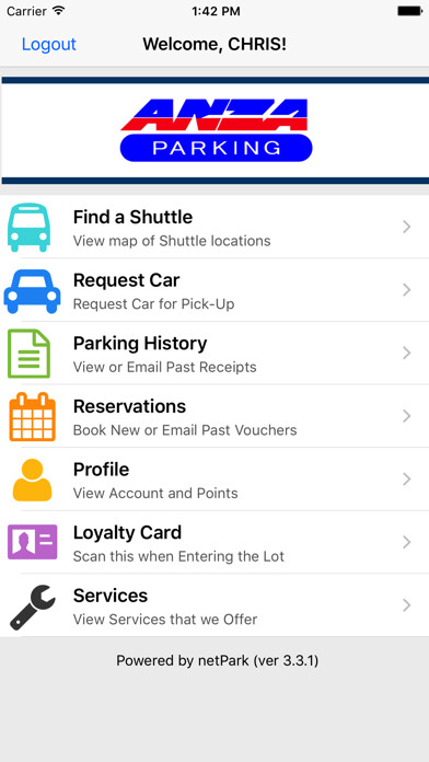 Emulate iPhone app Anza Parking using MyAndroid