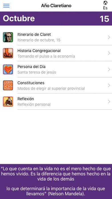Emulate iPhone app Año Claretiano using MyAndroid