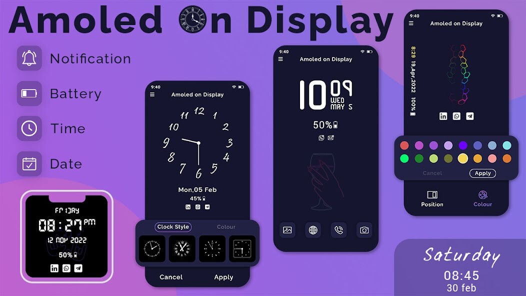 Run android online APK AOD Amoled - Always On Display from MyAndroid or emulate AOD Amoled - Always On Display using MyAndroid
