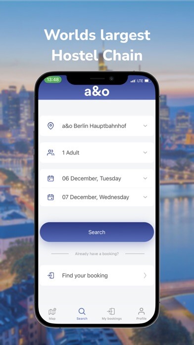 Emulate iPhone app a&o Hostels using MyAndroid