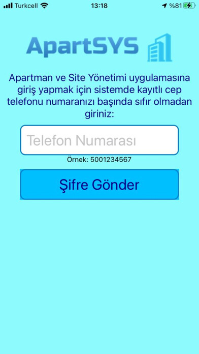 Emulate iPhone app ApartSYS Apartman Site Yönetim using MyAndroid