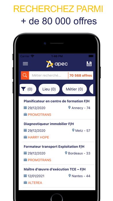 Emulate iPhone app Apec : offres d’emploi cadres using MyAndroid Emulate iPhone app Apec : offres d’emploi cadres using MyAndroid