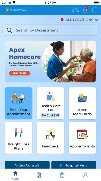 Emulate iPhone app Apex Hospitals using MyAndroid