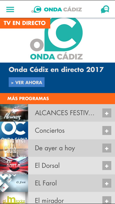 Emulate iPhone app Aplicación de Onda Cádiz using MyAndroid