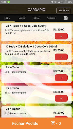 Run android online APK Aplicativo Teste - Lanches from MyAndroid or emulate Aplicativo Teste - Lanches using MyAndroid