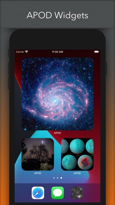 Emulate iPhone app APOD Astronomy Pics and Widget using MyAndroid