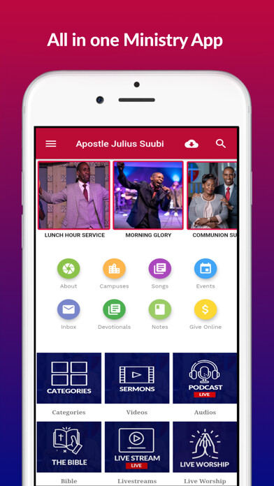 Emulate iPhone app Apostle Julius Suubi using MyAndroid
