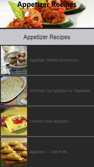 Emulate iPhone app Appetizer Recipe Easy using MyAndroid Emulate iPhone app Appetizer Recipe Easy using MyAndroid