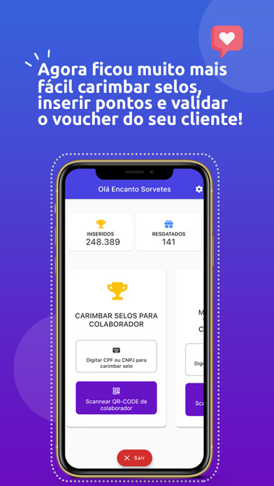 Emulate iPhone app App Fidelidade - Donuz Admin using MyAndroid