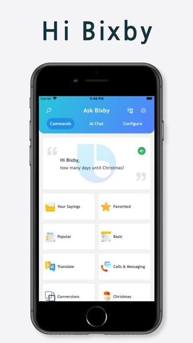 Emulate iPhone app App for Bixby for Family Hub using MyAndroid