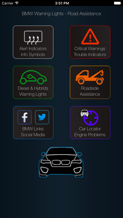 Emulate iPhone app App for BMW Warning Lights & Car Problems using MyAndroid