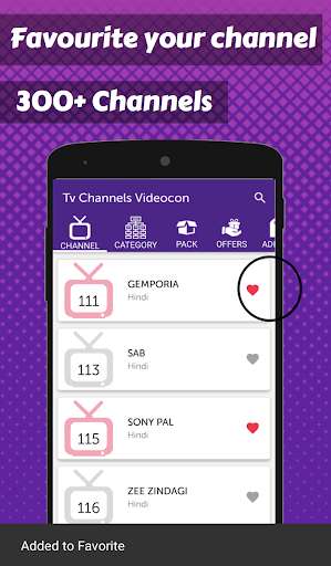 Emulate Android APK App for Videocon d2h TV Channels List- TV Guide