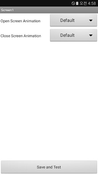 Run android online APK App Inventor Screen Animation Tester from MyAndroid or emulate App Inventor Screen Animation Tester using MyAndroid