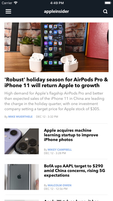 Emulate iPhone app AppleInsider using MyAndroid