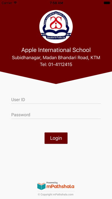 Emulate iPhone app Apple International School using MyAndroid