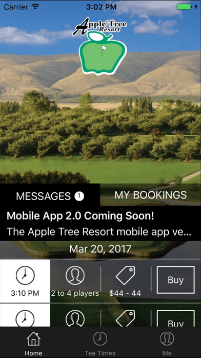 Emulate iPhone app Apple Tree Golf tee Times using MyAndroid