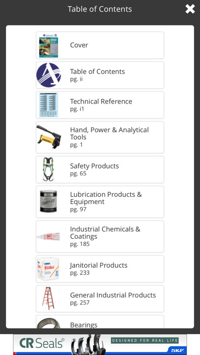 Emulate iPhone app Applied Industrial Catalog using MyAndroid