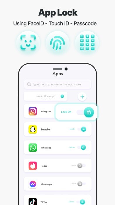 Emulate iPhone app App Lock@ Hide Apps & Password using MyAndroid