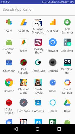 Run android online APK App Search Widget from MyAndroid or emulate App Search Widget using MyAndroid