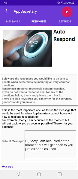 Run android online APK AppSecretary - Auto Reply SMS Text Messages from MyAndroid or emulate AppSecretary - Auto Reply SMS Text Messages using MyAndroid