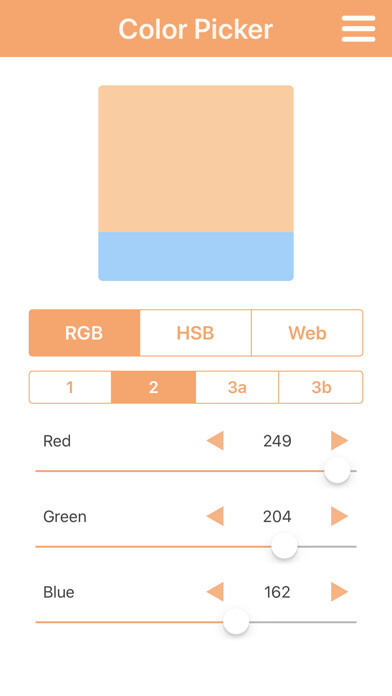 Emulate iPhone app AppStash: Color Picker using MyAndroid