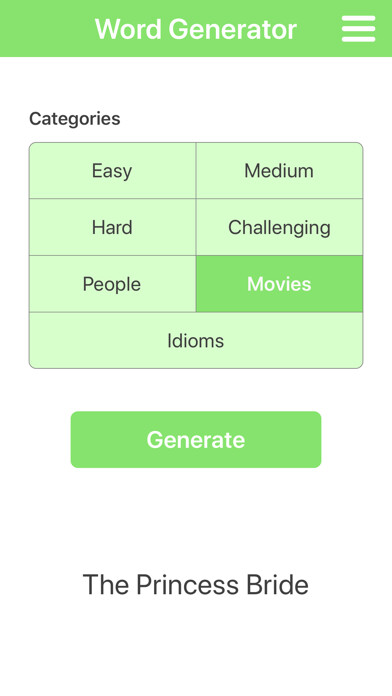 Emulate iPhone app AppStash: Word Generator using MyAndroid