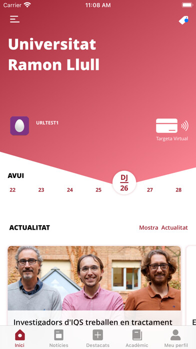 Emulate iPhone app AppURL Universitat Ramon Llull using MyAndroid Emulate iPhone app AppURL Universitat Ramon Llull using MyAndroid